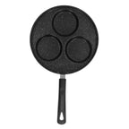 3 Cups Egg Hamburger Pan Metal Iron Heating Evenly Egg Cooker Pan