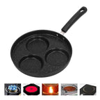 3 Cups Egg Hamburger Pan Metal Iron Heating Evenly Egg Cooker Pan