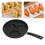 3 Cups Egg Hamburger Pan Metal Iron Heating Evenly Egg Cooker Pan
