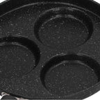 3 Cups Egg Hamburger Pan Metal Iron Heating Evenly Egg Cooker Pan