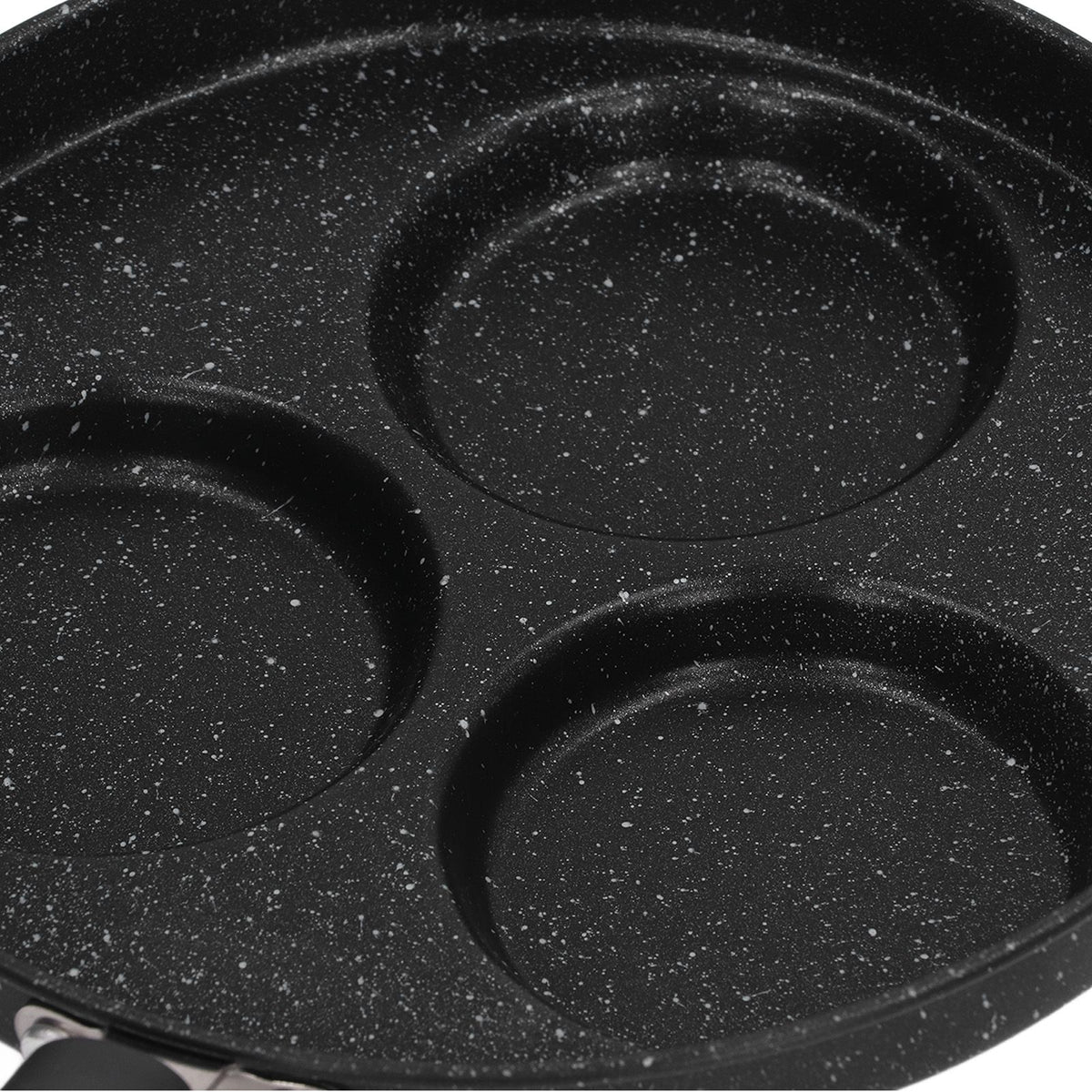 3 Cups Egg Hamburger Pan Metal Iron Heating Evenly Egg Cooker Pan - Flavour Fushion Cooking Shop