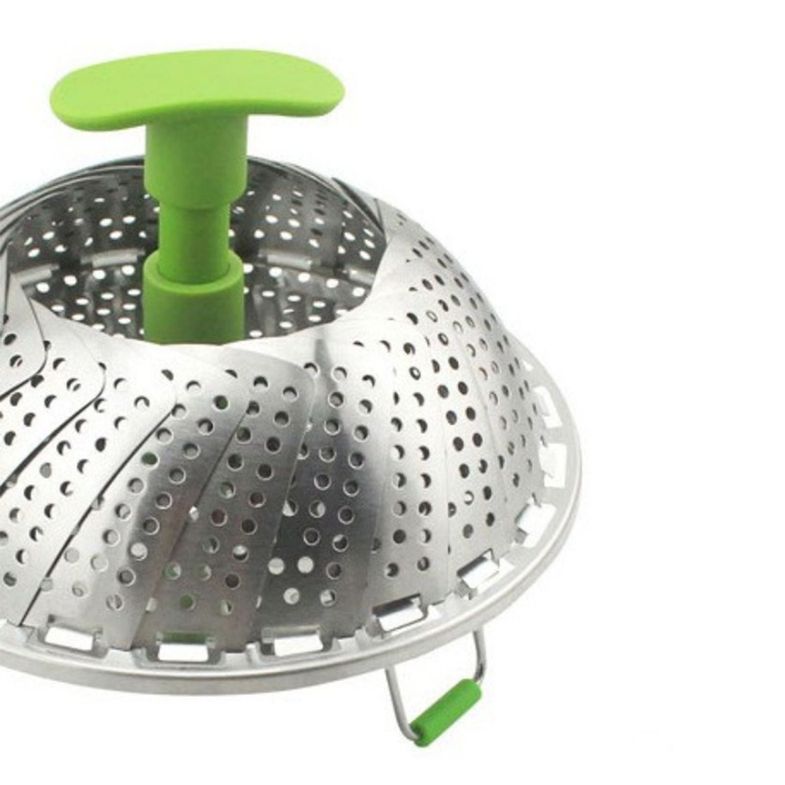 Steam Basket Stainless Steel Folding Vegetable Steam Basket with ABS Handle for Veggie Fish Seafood Cooking Steam Basket