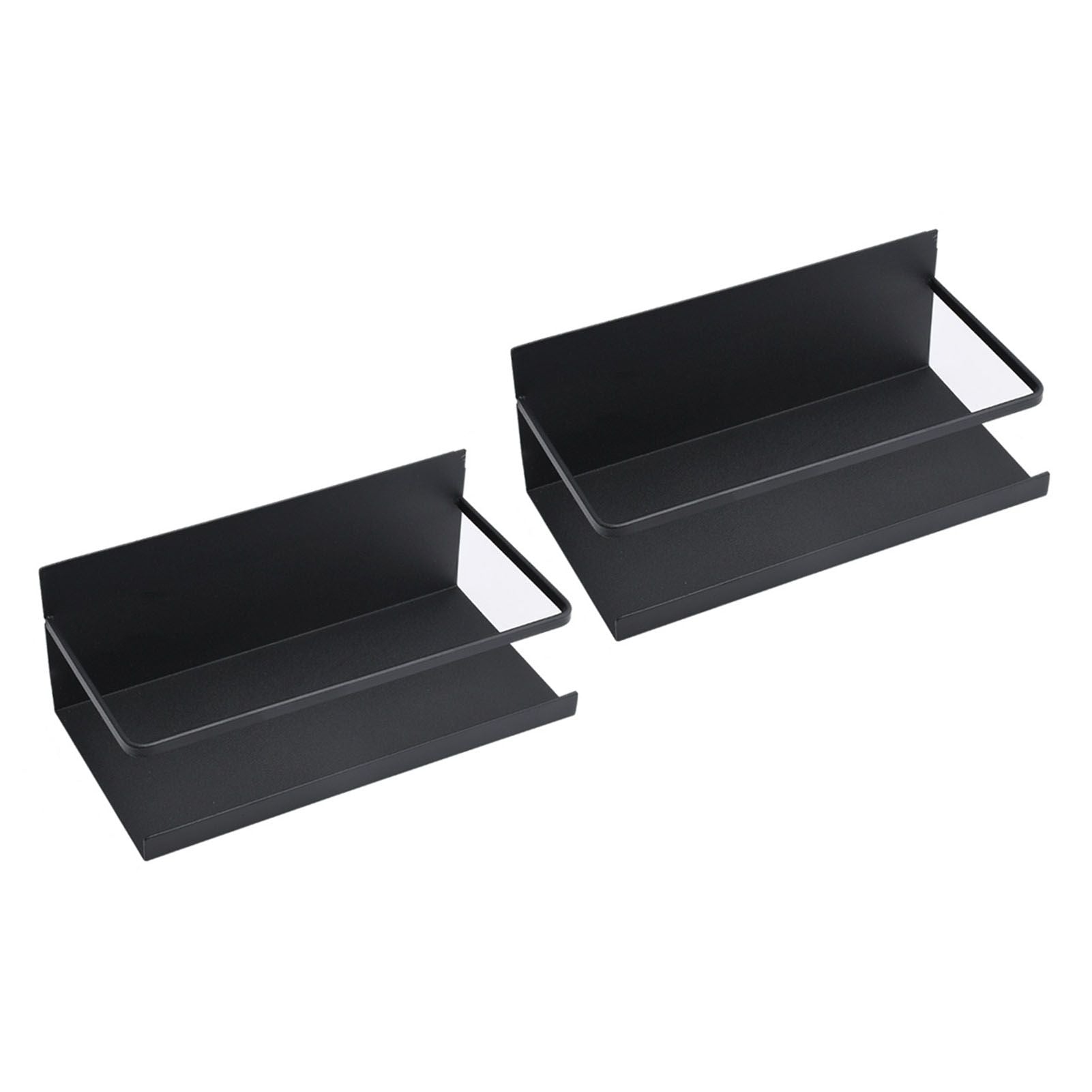 2pcs Magnetic Spice Rack Refrigerator Storage Rack Multi Function Kitchen Storage Shelves Rack Black