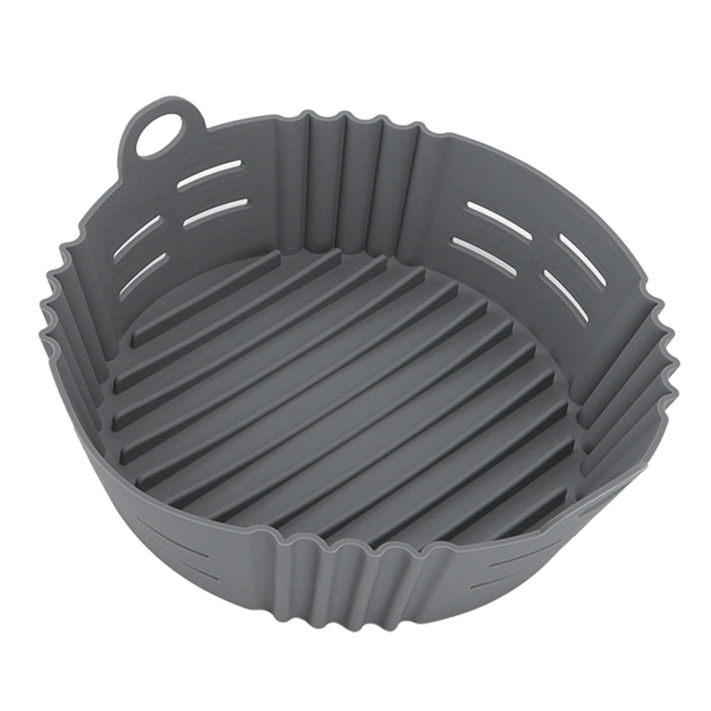 Fryer Silicone Liner Heat Resistant Elastic Washable Food Grade Reusable Fryer Basket for Cooking Grey