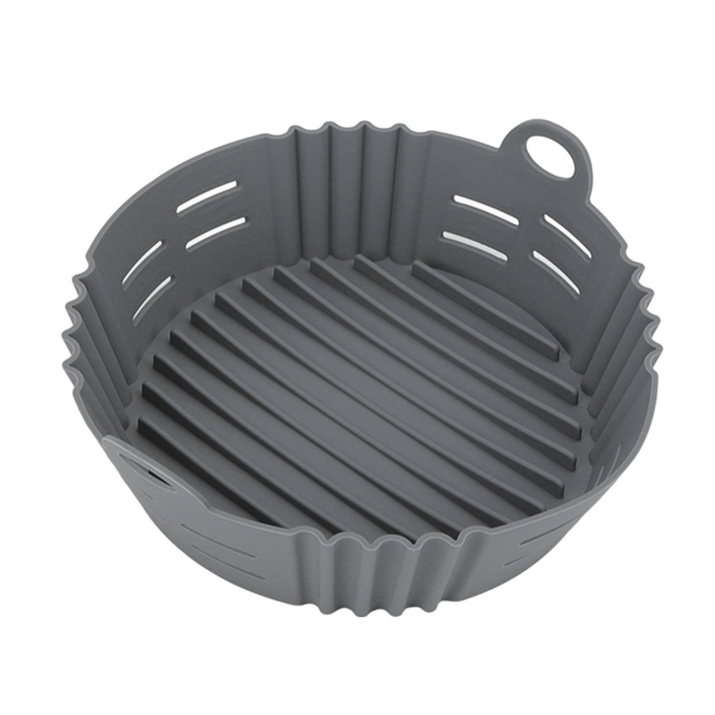 Fryer Silicone Liner Heat Resistant Elastic Washable Food Grade Reusable Fryer Basket for Cooking Grey