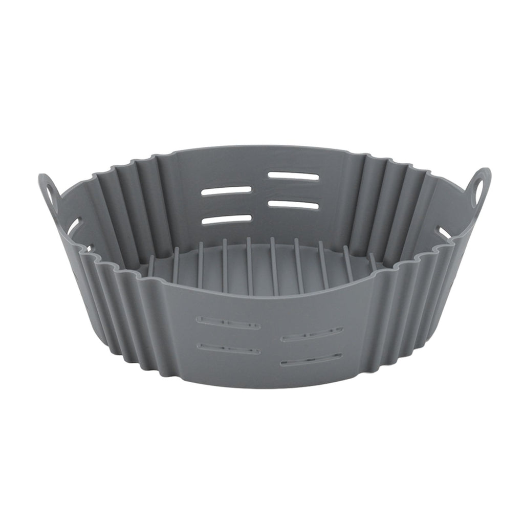 Fryer Silicone Liner Heat Resistant Elastic Washable Food Grade Reusable Fryer Basket for Cooking Grey