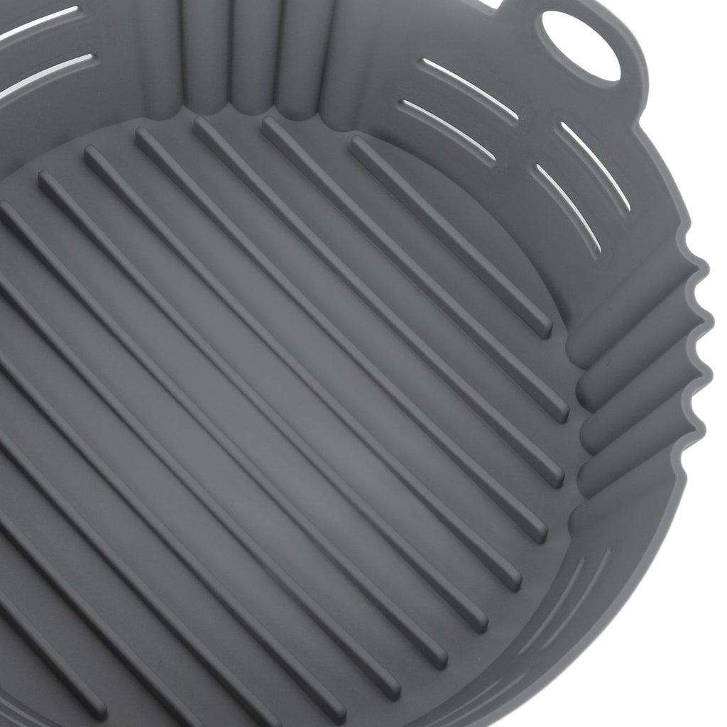 Fryer Silicone Liner Heat Resistant Elastic Washable Food Grade Reusable Fryer Basket for Cooking Grey