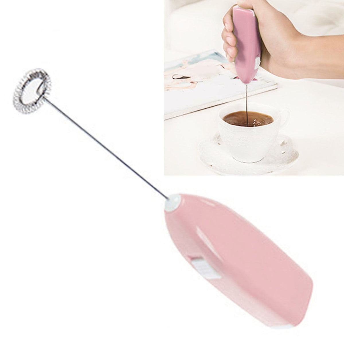 Cordless Electric Hand Mixer Battery Powered Small Plastic Metal Household Hand Mixer for Home Hotel Pink - Flavour Fushion Cooking Shop