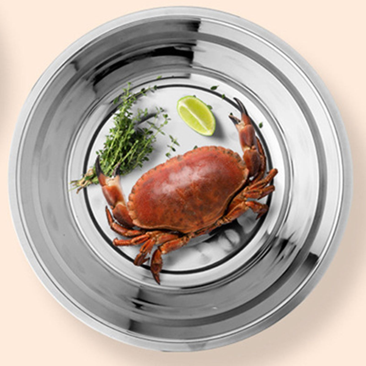 26cm Stainless Steel Basin Mixing Bowl Thicken Heavy Duty Deeper Edge Mirror Finish Salad Bowl - Flavour Fushion Cooking Shop