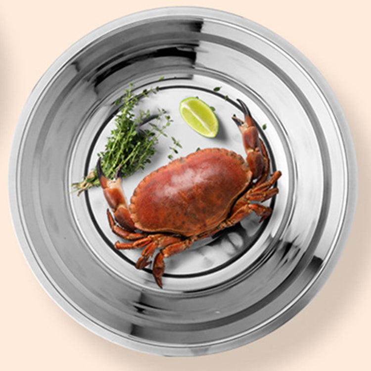 26cm Stainless Steel Basin Mixing Bowl Thicken Heavy Duty Deeper Edge Mirror Finish Salad Bowl - Flavour Fushion Cooking Shop