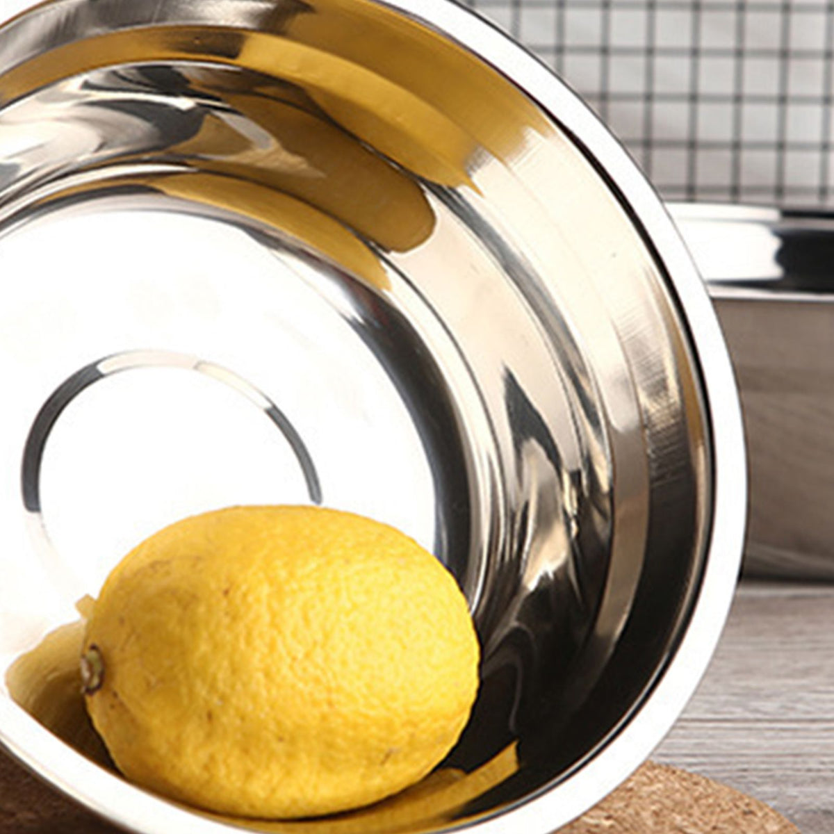 26cm Stainless Steel Basin Mixing Bowl Thicken Heavy Duty Deeper Edge Mirror Finish Salad Bowl - Flavour Fushion Cooking Shop