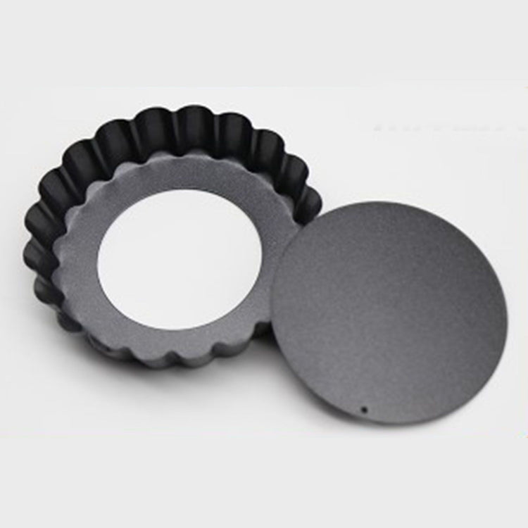 6PCS Removable Bottom Tart Pan Non Stick Coating Carbon Steel Black Quiche Pan for Kitchen - Flavour Fushion Cooking Shop