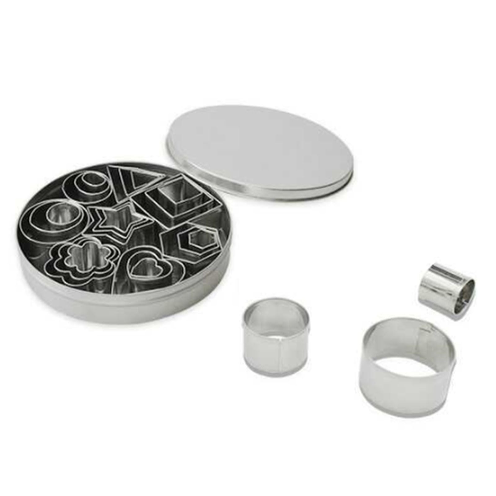 24 Pcs Cookie Cutters Set Biscuit Mould 430 Stainless Steel Vegetable Fruit Cutters for DIY Baking Cooking