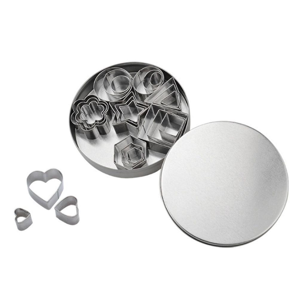 24 Pcs Cookie Cutters Set Biscuit Mould 430 Stainless Steel Vegetable Fruit Cutters for DIY Baking Cooking
