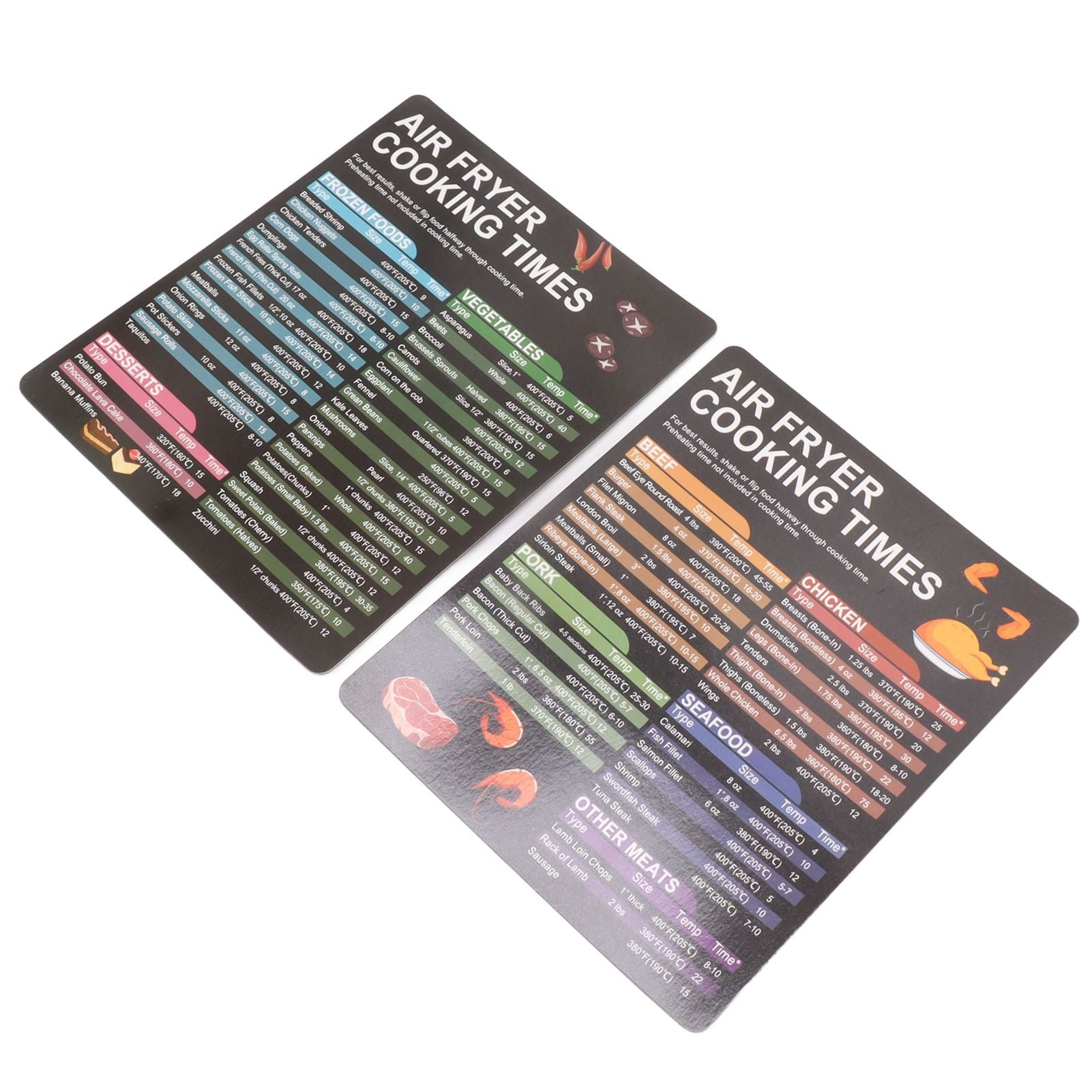 Fryer Magnetic Cheat Sheet Set Fryer Accessories Cook Times Quick Reference Guide For Cooking Frying
