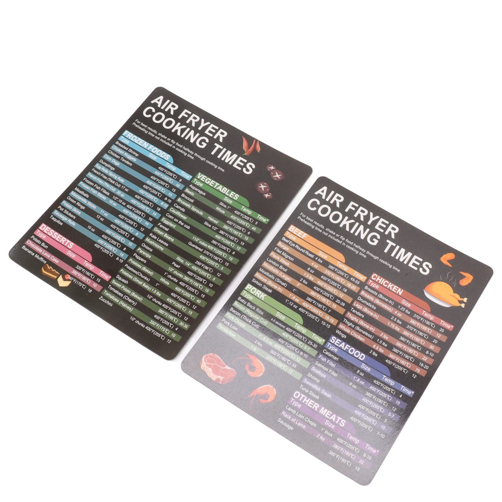 Fryer Magnetic Cheat Sheet Set Fryer Accessories Cook Times Quick Reference Guide For Cooking Frying