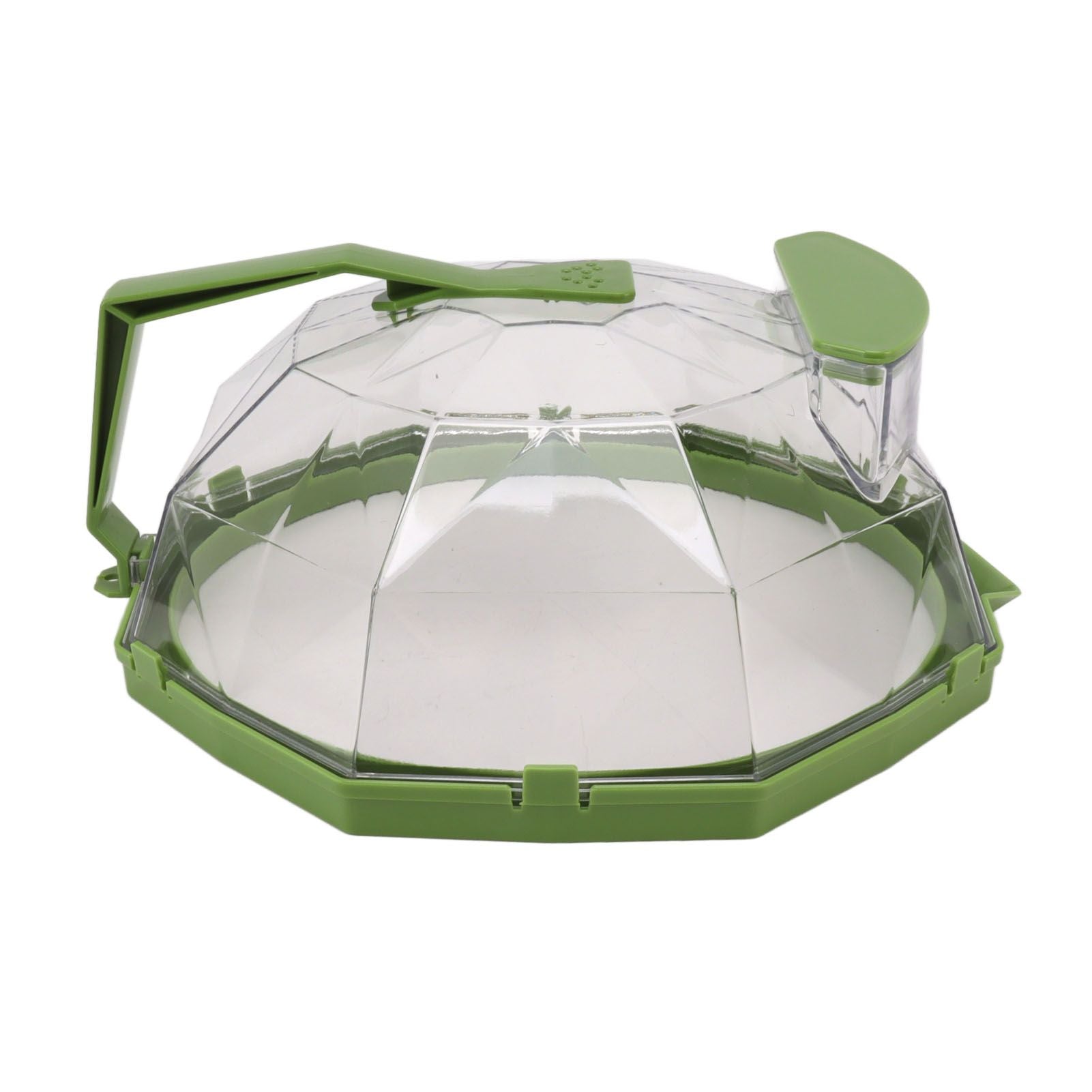 Microwave Splash Heating Cover PC Food Splatter Guard with Extension Handle for Kitchen Cooking Grass Green
