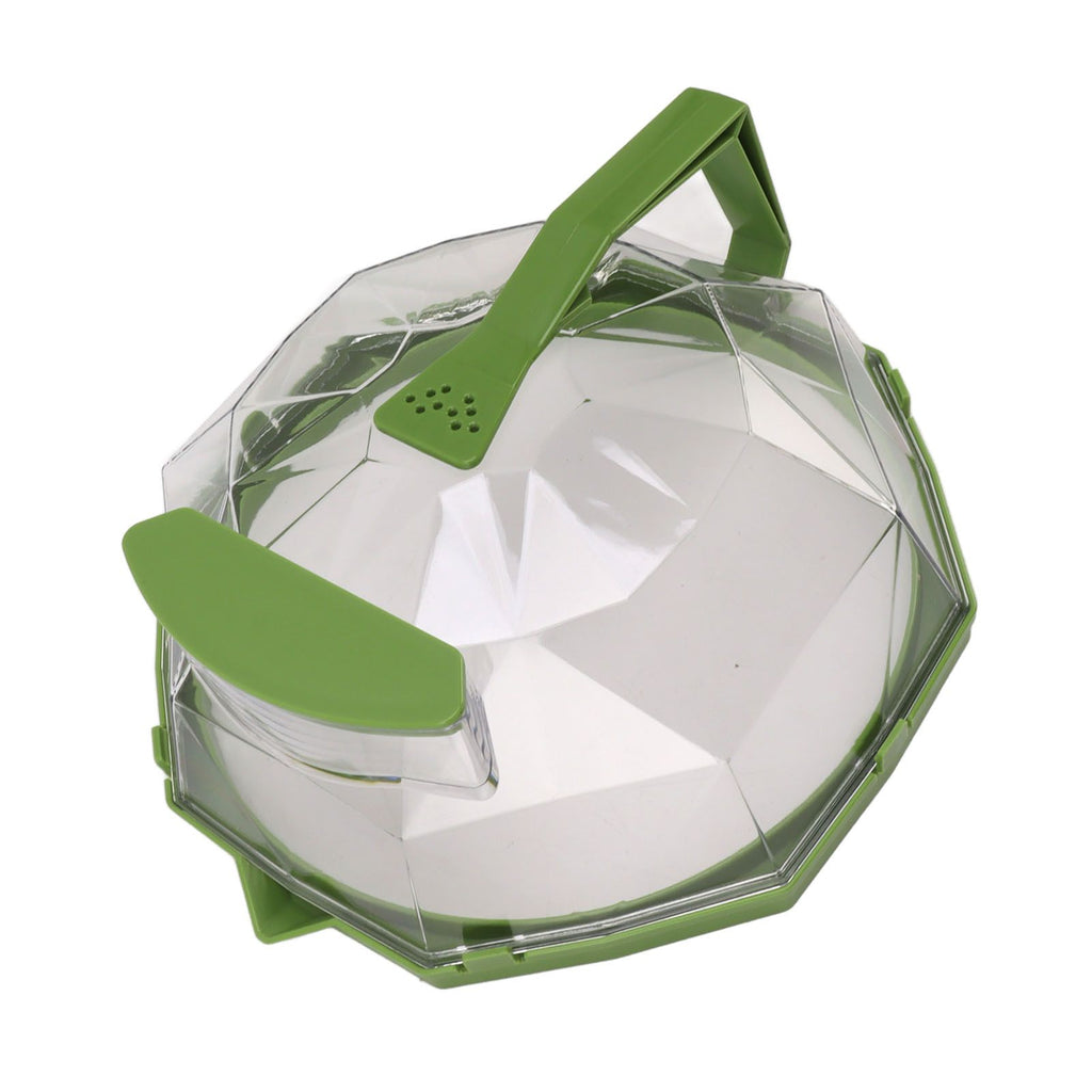 Microwave Splash Heating Cover PC Food Splatter Guard with Extension Handle for Kitchen Cooking Grass Green