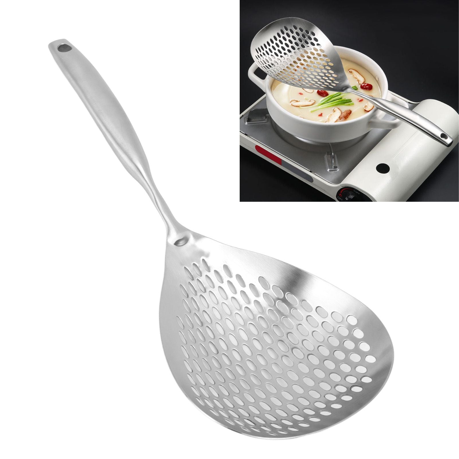 Kitchen Strainer Spoon Stainless Steel Straining Spoon Ladle Spider Strainer Cooking Colander