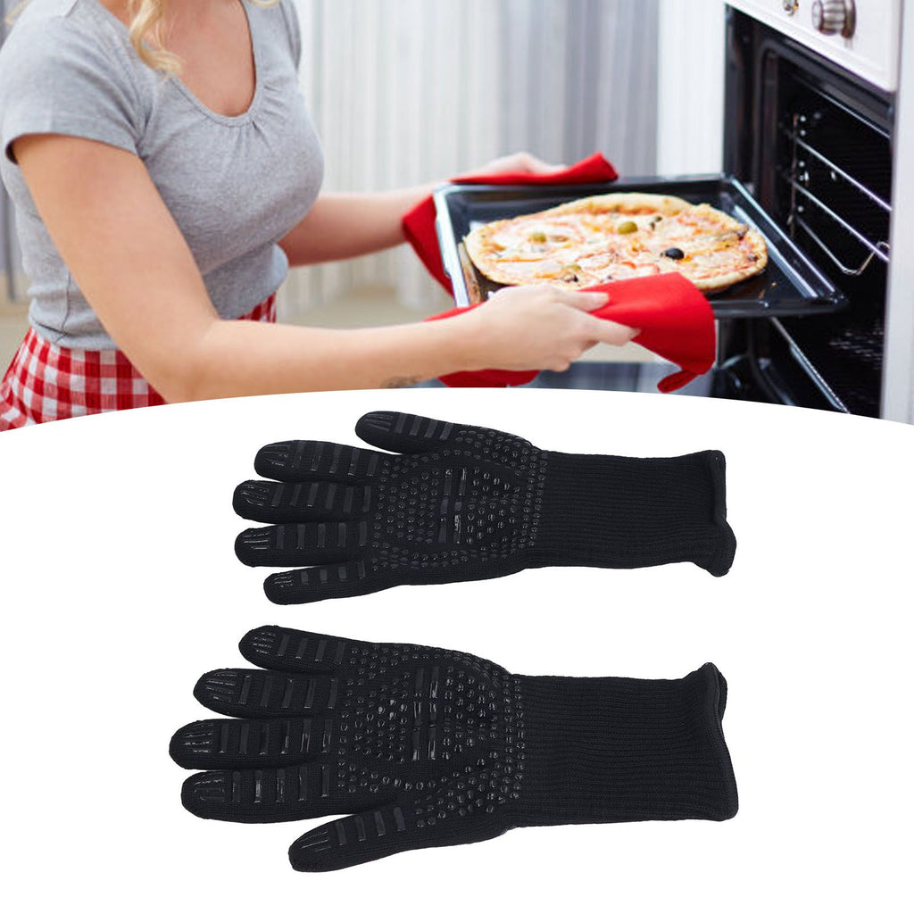Heat Resistant Gloves 500℃ 31cm Hot Proof Mitts Cooking Tool for BBQ Oven Welding