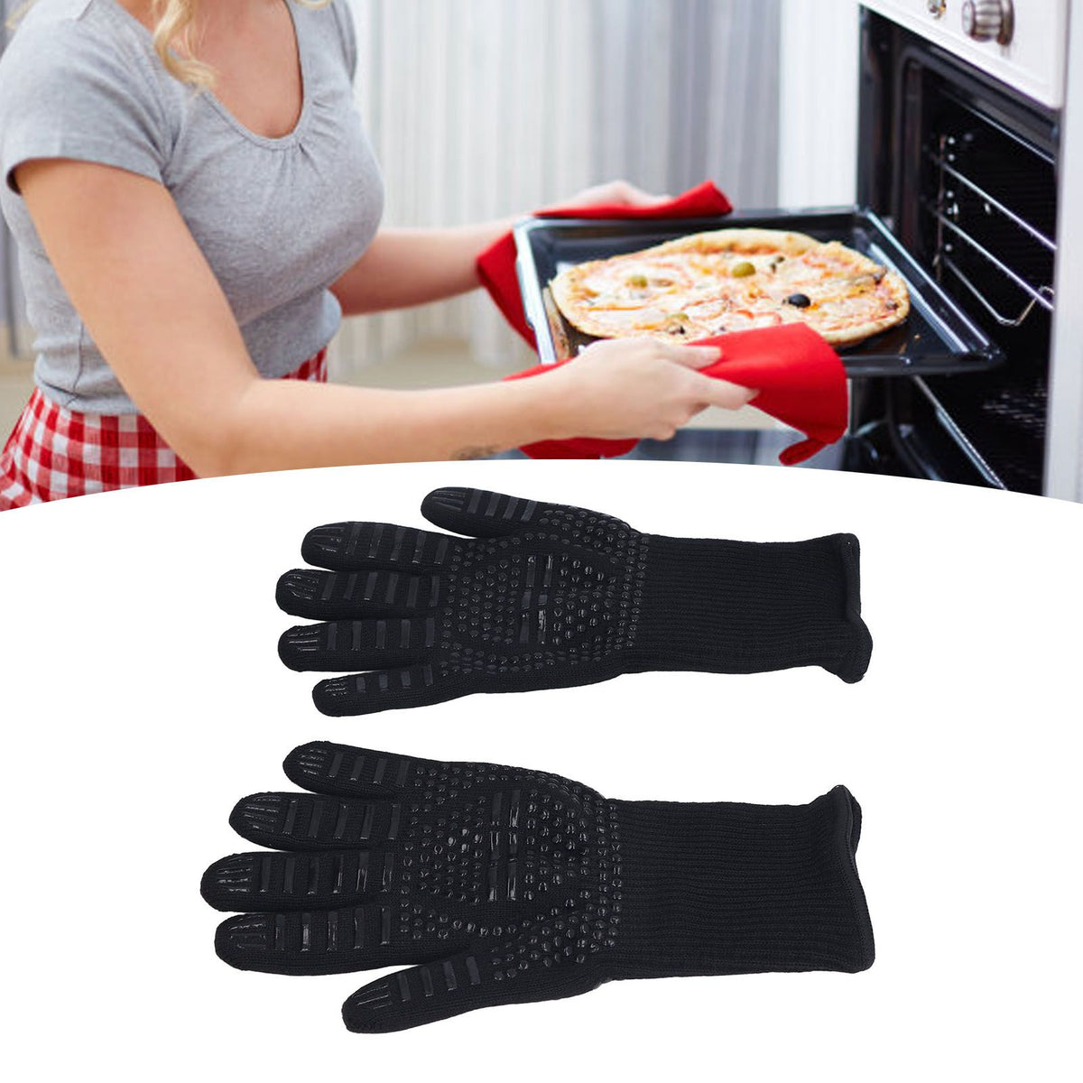Heat Resistant Gloves 500℃ 31cm Hot Proof Mitts Cooking Tool for BBQ Oven Welding - Flavour Fushion Cooking Shop