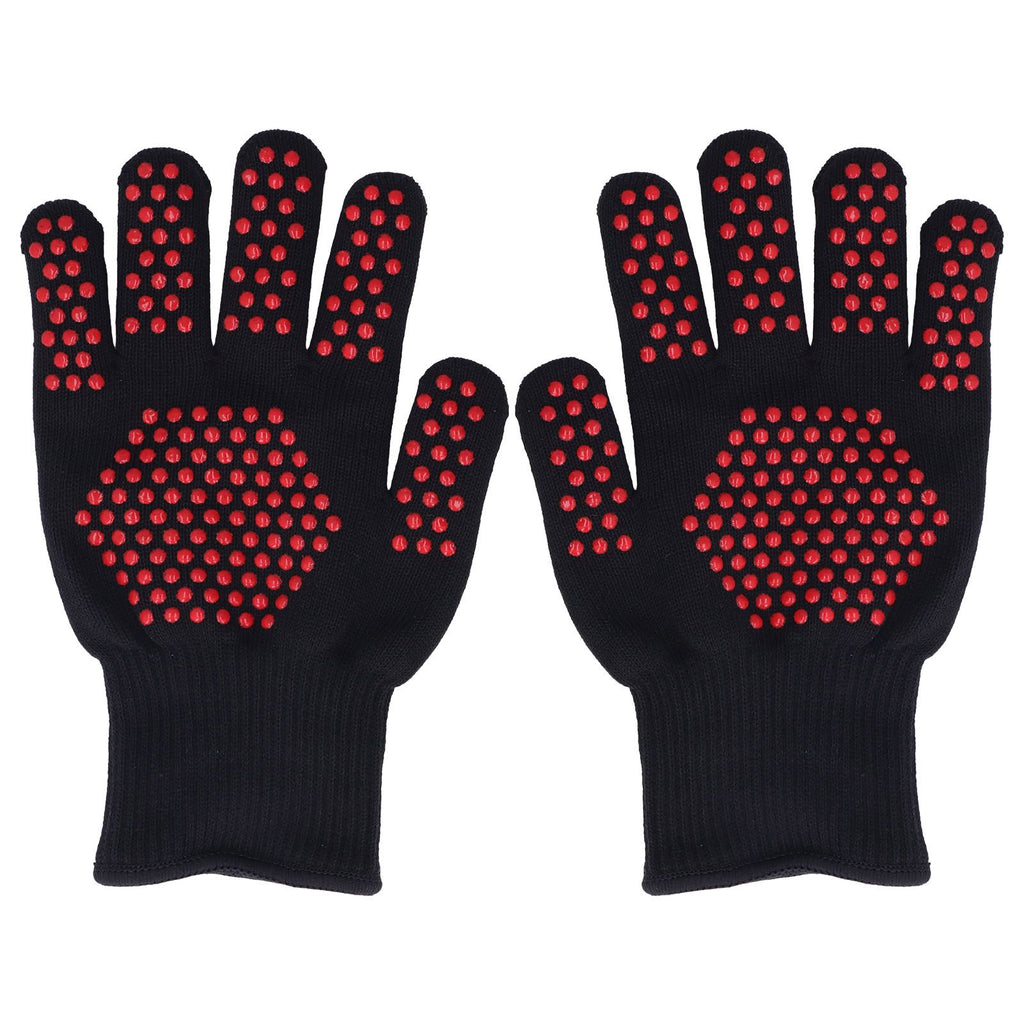 Heat Resistant Gloves 25cm Separate Fingers Hot Proof Mitts Cooking Tool for BBQ Welding
