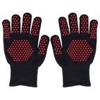 Heat Resistant Gloves 25cm Separate Fingers Hot Proof Mitts Cooking Tool for BBQ Welding