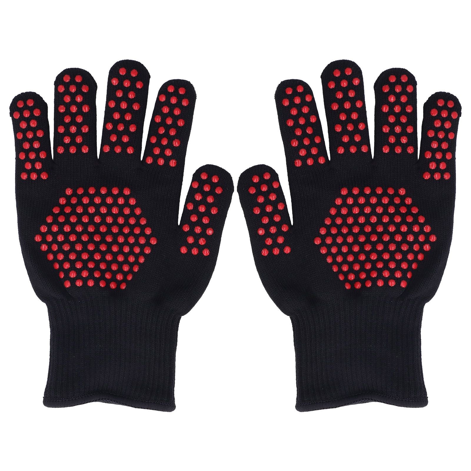 Heat Resistant Gloves 25cm Separate Fingers Hot Proof Mitts Cooking Tool for BBQ Welding