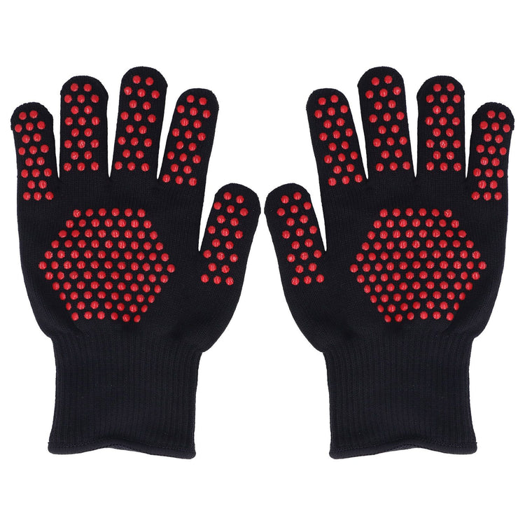 Heat Resistant Gloves 25cm Separate Fingers Hot Proof Mitts Cooking Tool for BBQ Welding - Flavour Fushion Cooking Shop