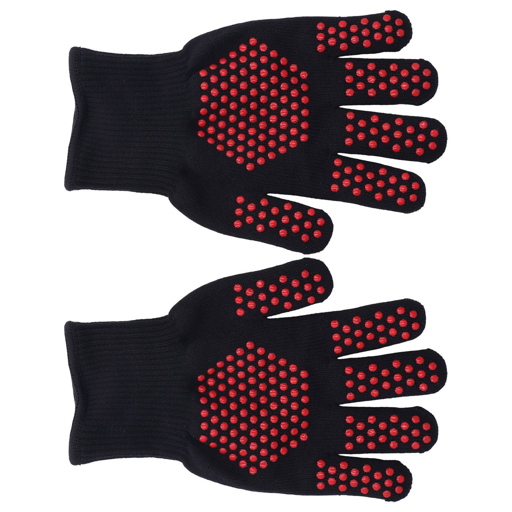 Heat Resistant Gloves 25cm Separate Fingers Hot Proof Mitts Cooking Tool for BBQ Welding