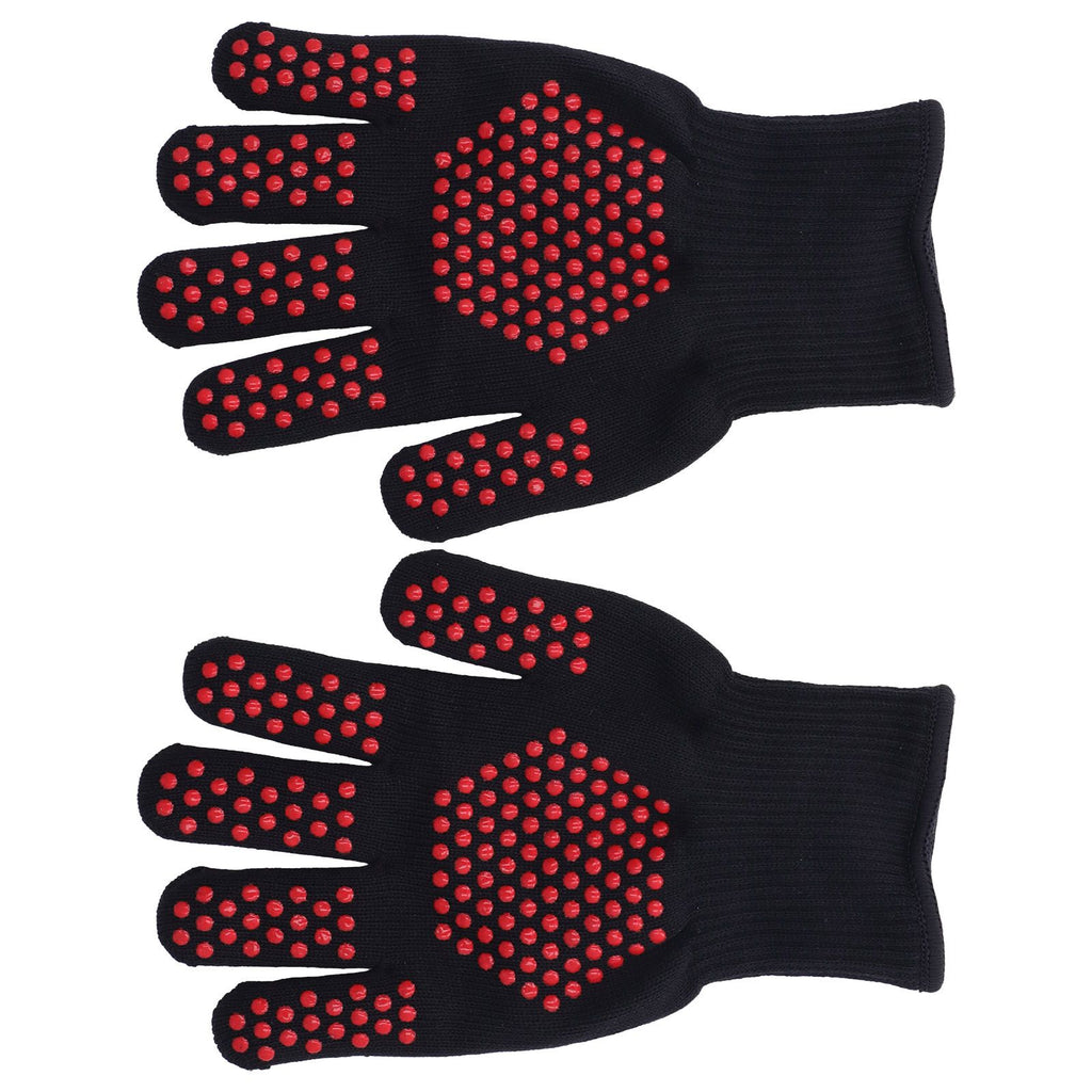 Heat Resistant Gloves 25cm Separate Fingers Hot Proof Mitts Cooking Tool for BBQ Welding