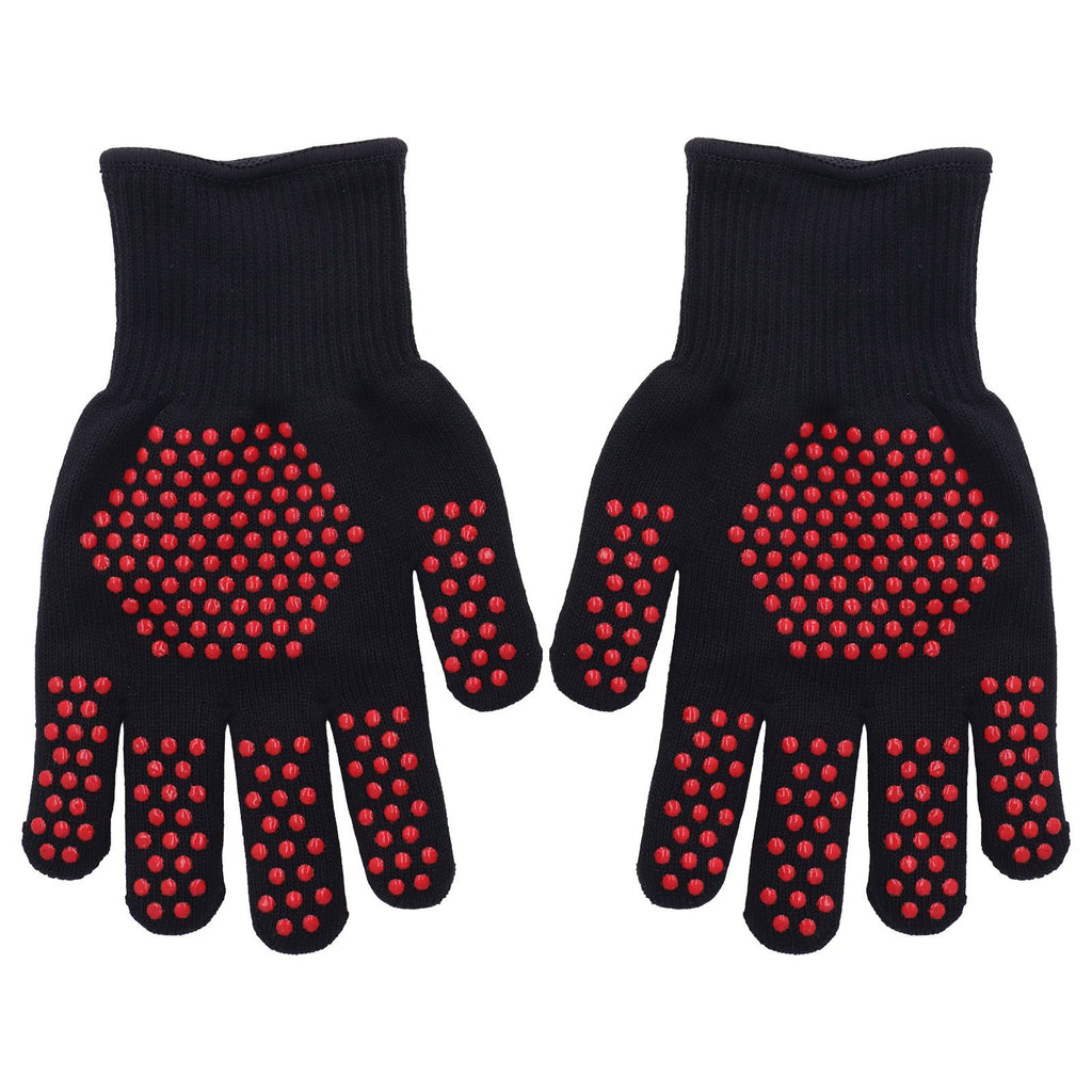 Heat Resistant Gloves 25cm Separate Fingers Hot Proof Mitts Cooking Tool for BBQ Welding