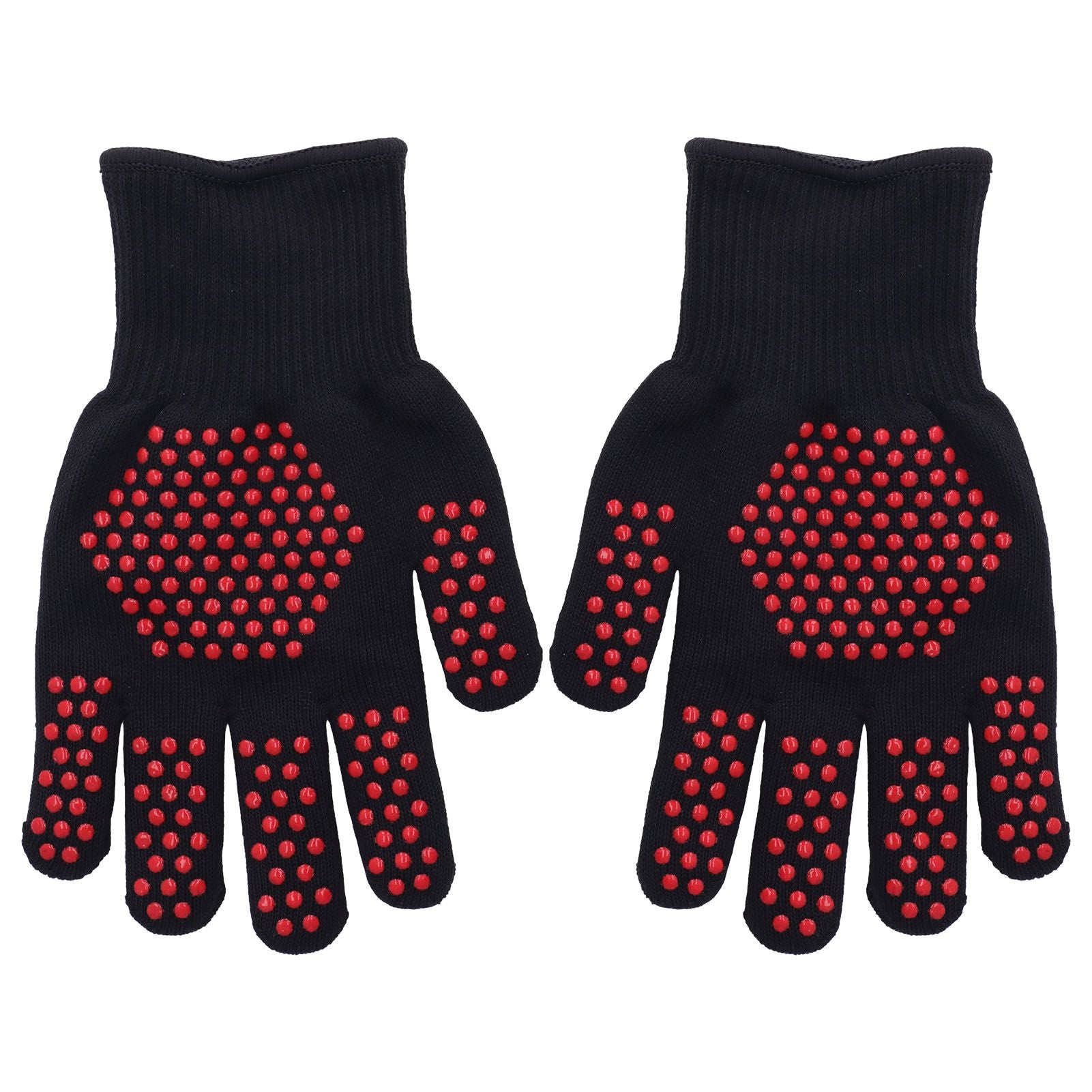 Heat Resistant Gloves 25cm Separate Fingers Hot Proof Mitts Cooking Tool for BBQ Welding