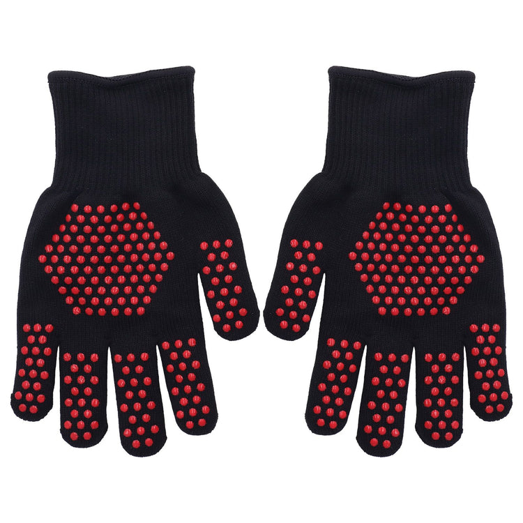 Heat Resistant Gloves 25cm Separate Fingers Hot Proof Mitts Cooking Tool for BBQ Welding - Flavour Fushion Cooking Shop