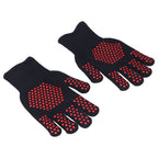 Heat Resistant Gloves 25cm Separate Fingers Hot Proof Mitts Cooking Tool for BBQ Welding