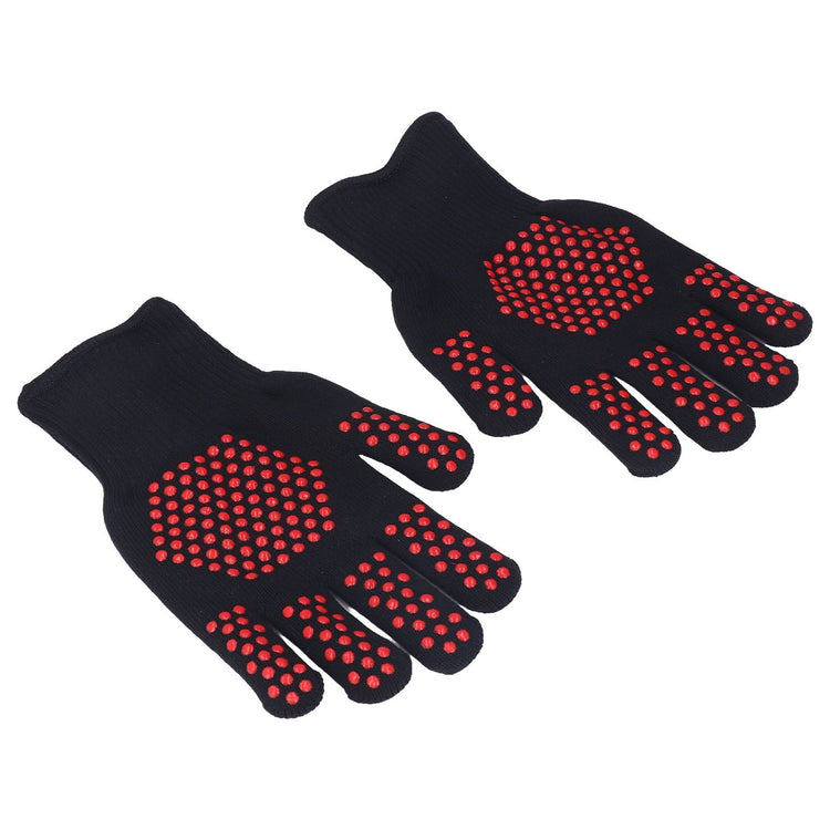 Heat Resistant Gloves 25cm Separate Fingers Hot Proof Mitts Cooking Tool for BBQ Welding - Flavour Fushion Cooking Shop