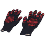 Heat Resistant Gloves 25cm Separate Fingers Hot Proof Mitts Cooking Tool for BBQ Welding