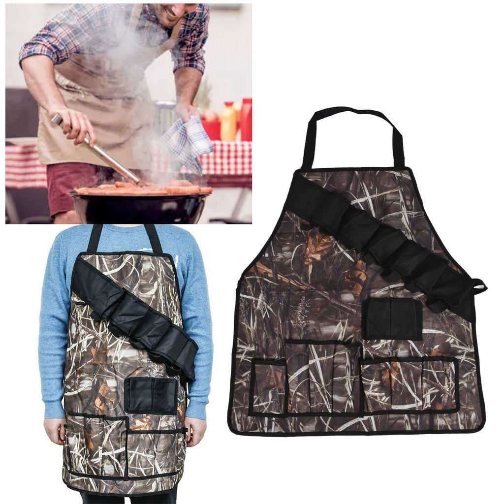 BBQ Apron Oxford Cloth Lightweight Kitchen Chef Grilling Apron for BBQ Grilling Cooking Reed Color