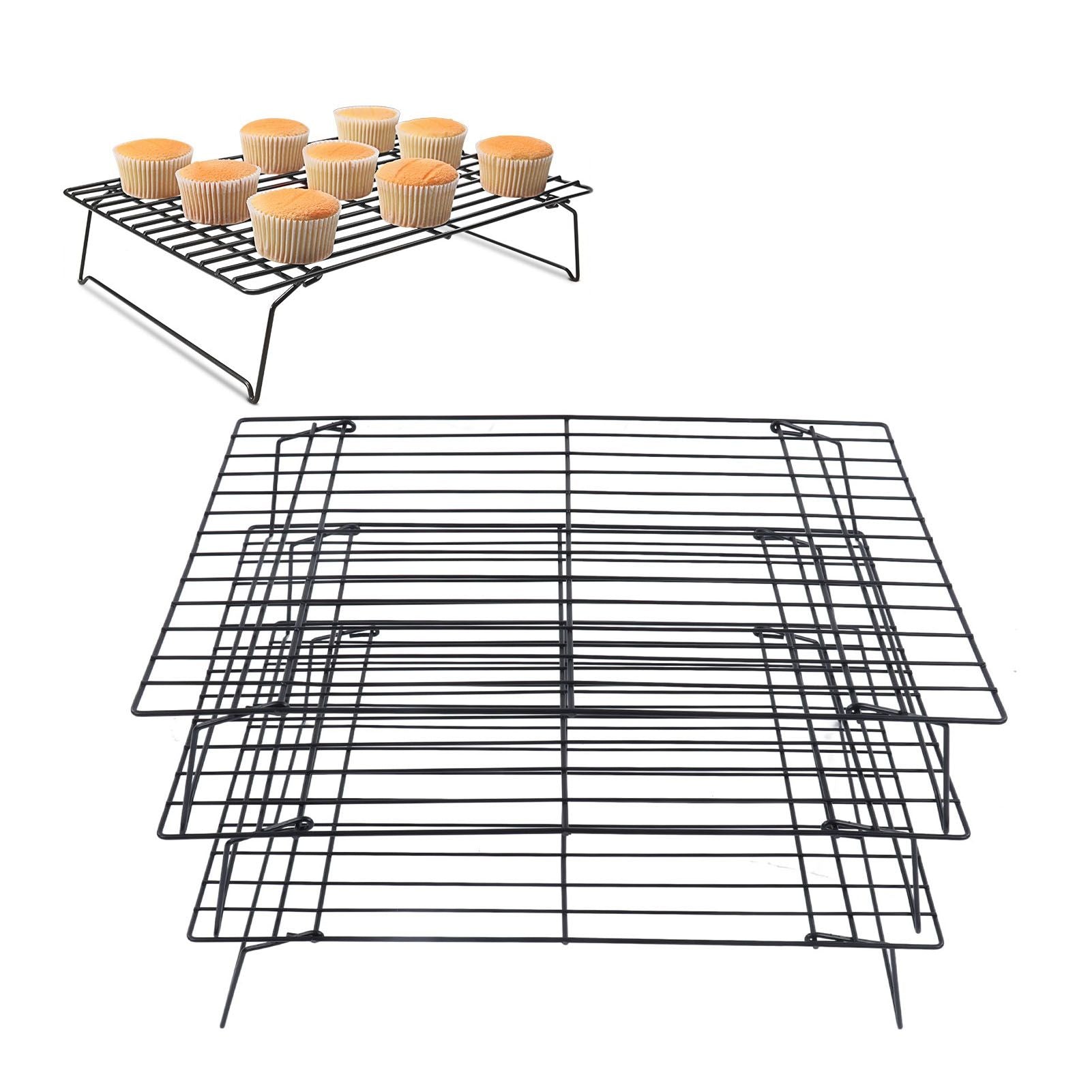 13 Inch Iron Baking Rack 3 Layer Non Stick Cooling Racks for Cooking Baking Cake Biscuits