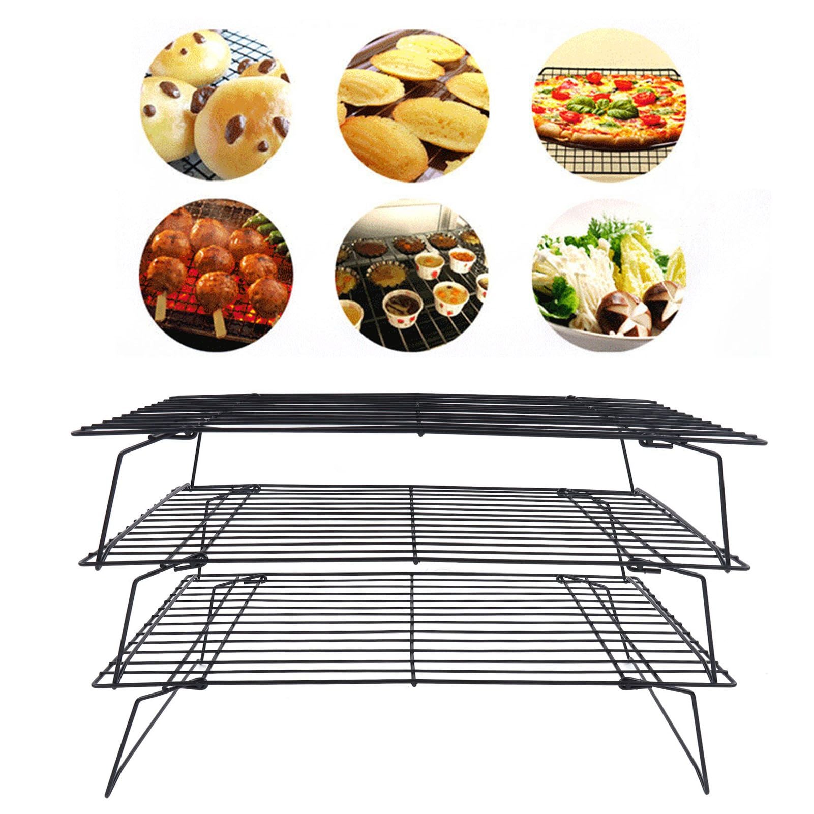13 Inch Iron Baking Rack 3 Layer Non Stick Cooling Racks for Cooking Baking Cake Biscuits