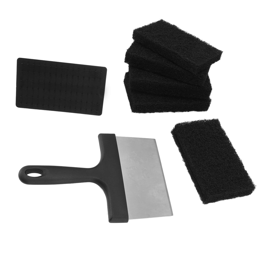 Barbecue Grill Griddle Cleaning Kit BBQ Grill Cleaner Set Includes Stainless Steel Scraper Brush Sponge Blocks