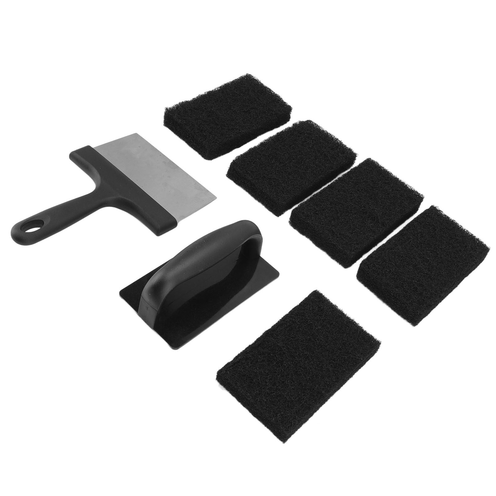 Barbecue Grill Griddle Cleaning Kit BBQ Grill Cleaner Set Includes Stainless Steel Scraper Brush Sponge Blocks
