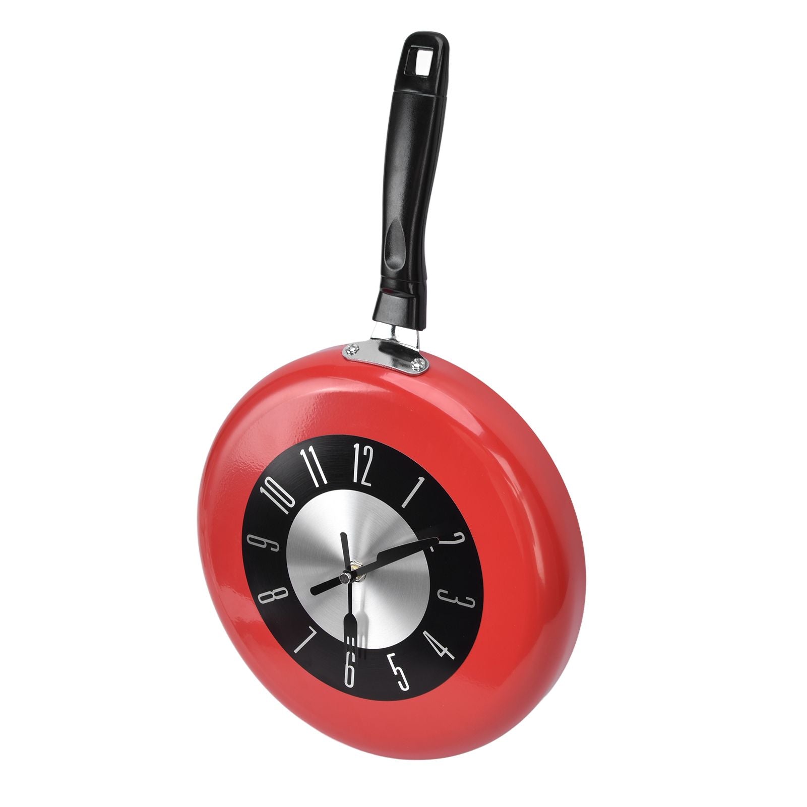 Frying Pan Wall Clock Aluminum Kitchen Pot Decorative Hanging Clocks for Dining Room Bars