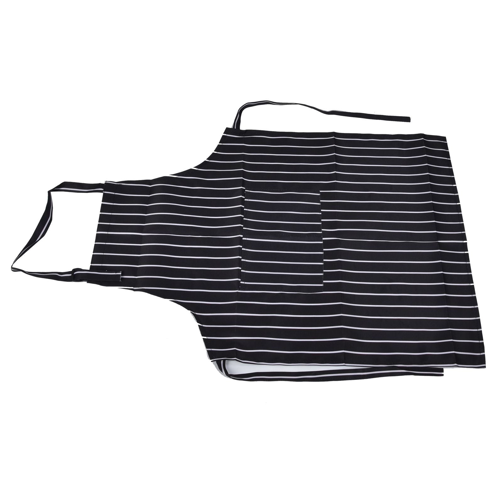 Bib Apron Waterproof Adjustable Kitchen Cooking Aprons with Dual Pockets for Kitchens Restaurants BakersBlack and White Bars