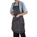 Waterproof Bib Apron – Black & White Stripe