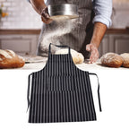 Waterproof Bib Apron – Black & White Stripe