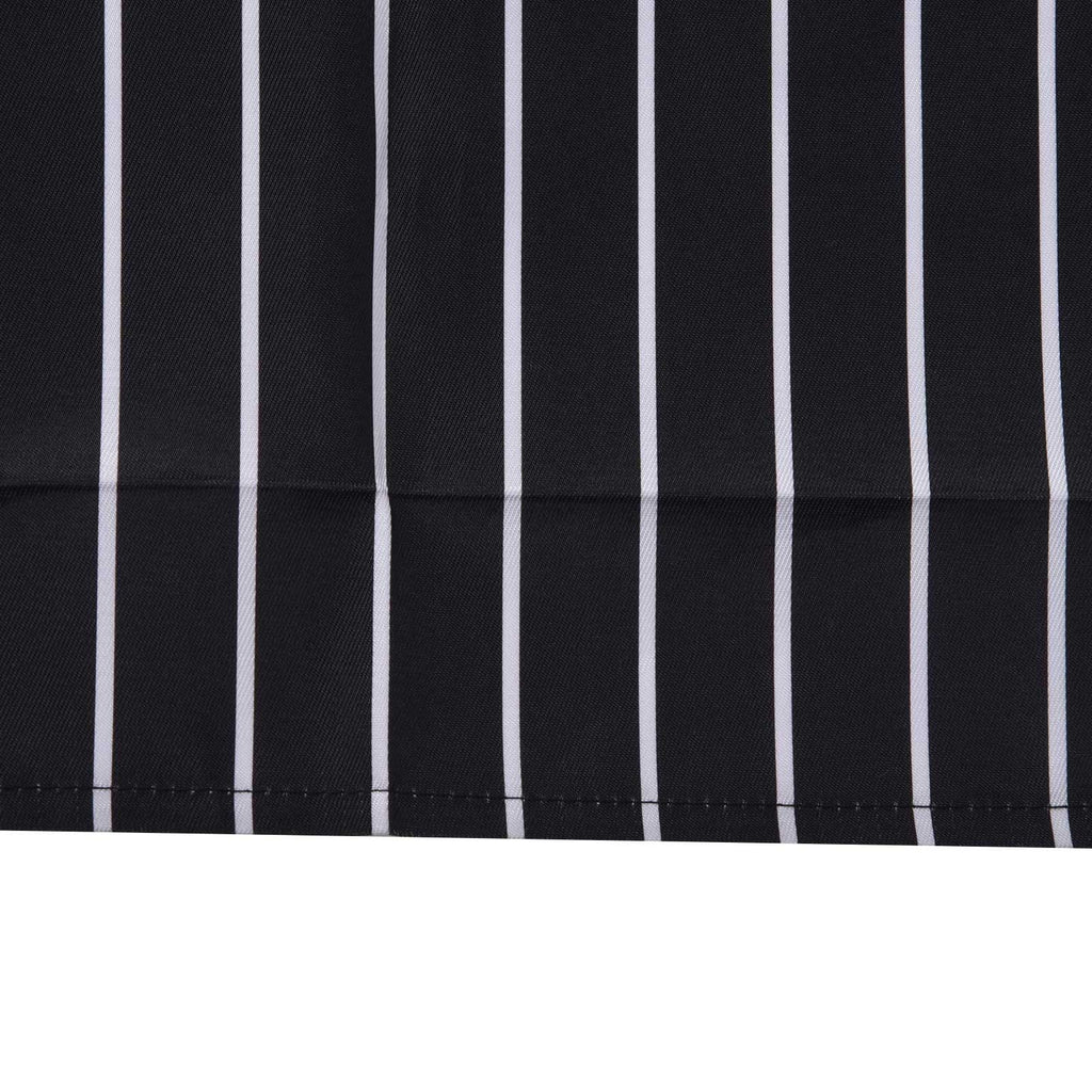 Bib Apron Waterproof Adjustable Kitchen Cooking Aprons with Dual Pockets for Kitchens Restaurants BakersBlack and White Bars