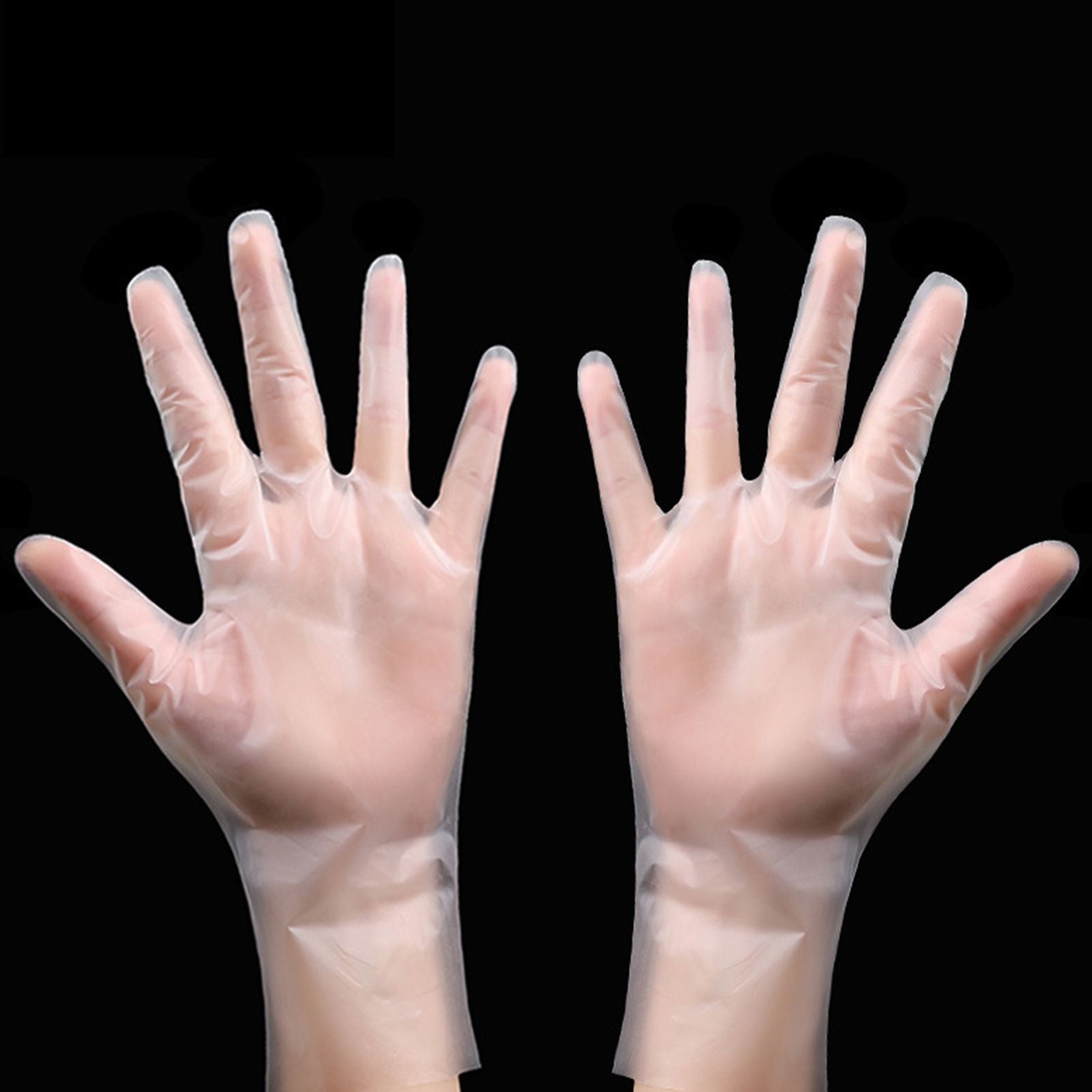 100PCS Disposable TPE Gloves Thicken Transparent Food Grade for Kitchen Baking Cooking CleaningM