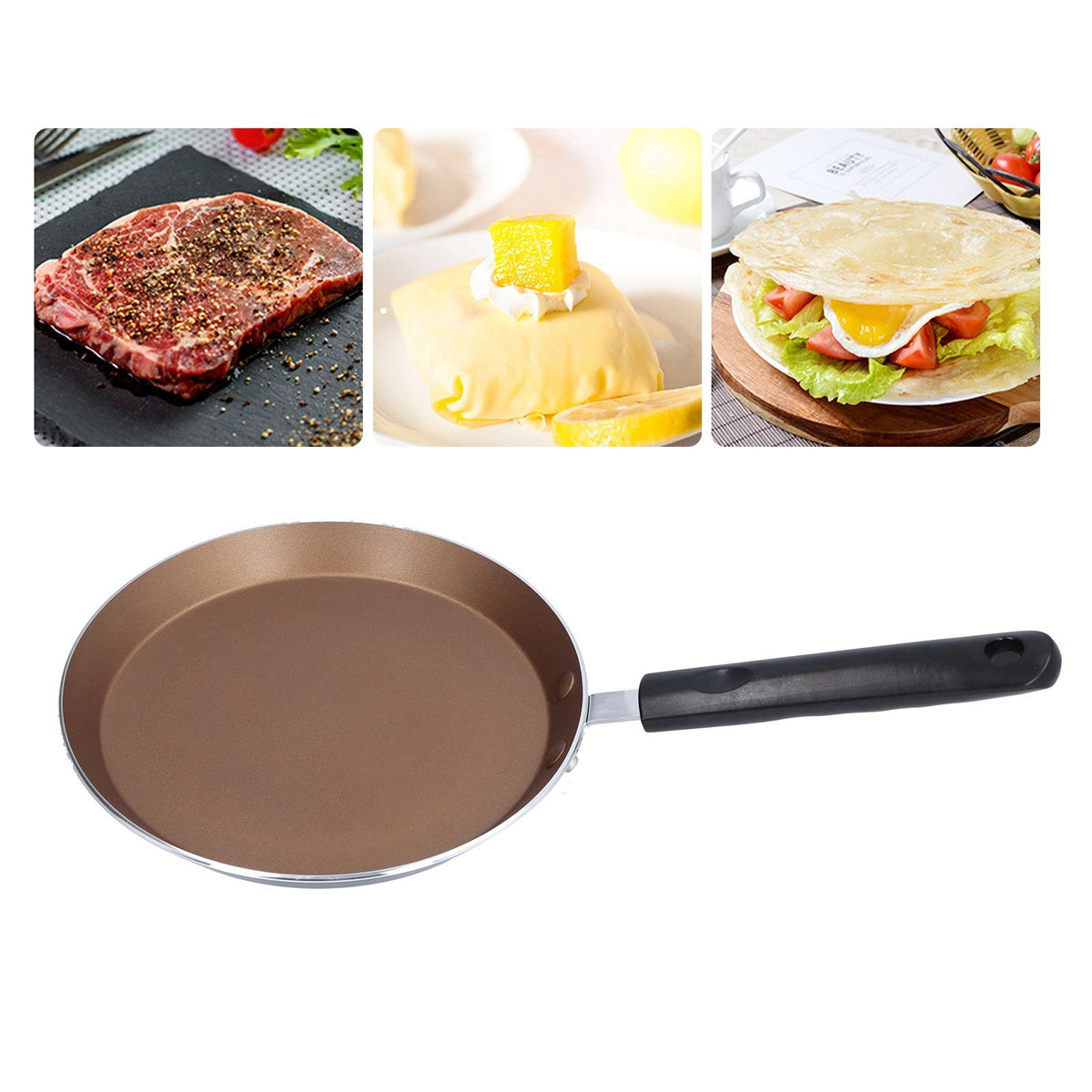 6in Frying Pan Flat Bottomed Pancake Pan Medical Stone Nonstick Frying Pan for Kitchen Induction Cooker - Flavour Fushion Cooking Shop