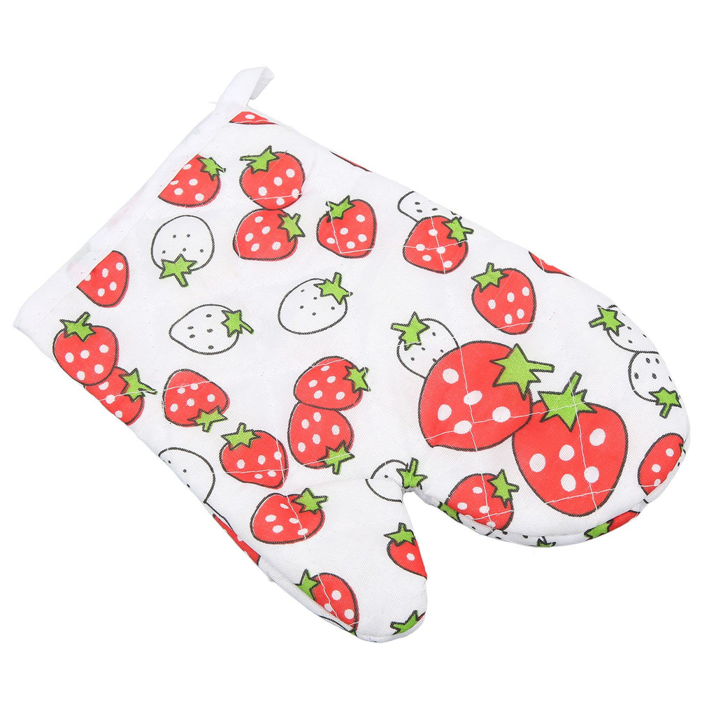 Oven Gloves Polyester Cotton Material Printed Pattern Lanyard Design Cooking Microwave Mitts for Kitchen